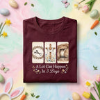 Christian Easter Resurrection Shirt A Lot Can Happen In 3 Days, Crown of Thorns Cross Empty Tomb Faith Tee, Religious Easter Church Gift