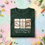 Christian Easter Resurrection Shirt A Lot Can Happen In 3 Days, Crown of Thorns Cross Empty Tomb Faith Tee, Religious Easter Church Gift