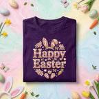 Happy Easter Bunny Shirt, Cute Pink Sparkle Easter Bunny Ears Tee, Girly Easter Graphic Shirt, Spring Holiday Easter Gift Tee