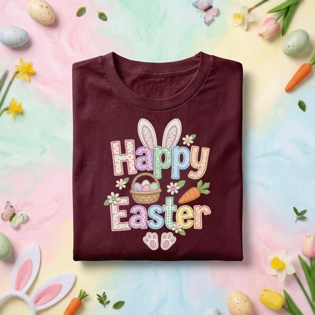 Happy Easter Bunny Shirt, Cute Pastel Bunny Ears Easter Tee, Easter Basket Bunny Graphic Shirt, Spring Egg Hunt Holiday Gift