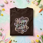 Happy Easter Shirt, Pastel Happy Easter Typography Tee