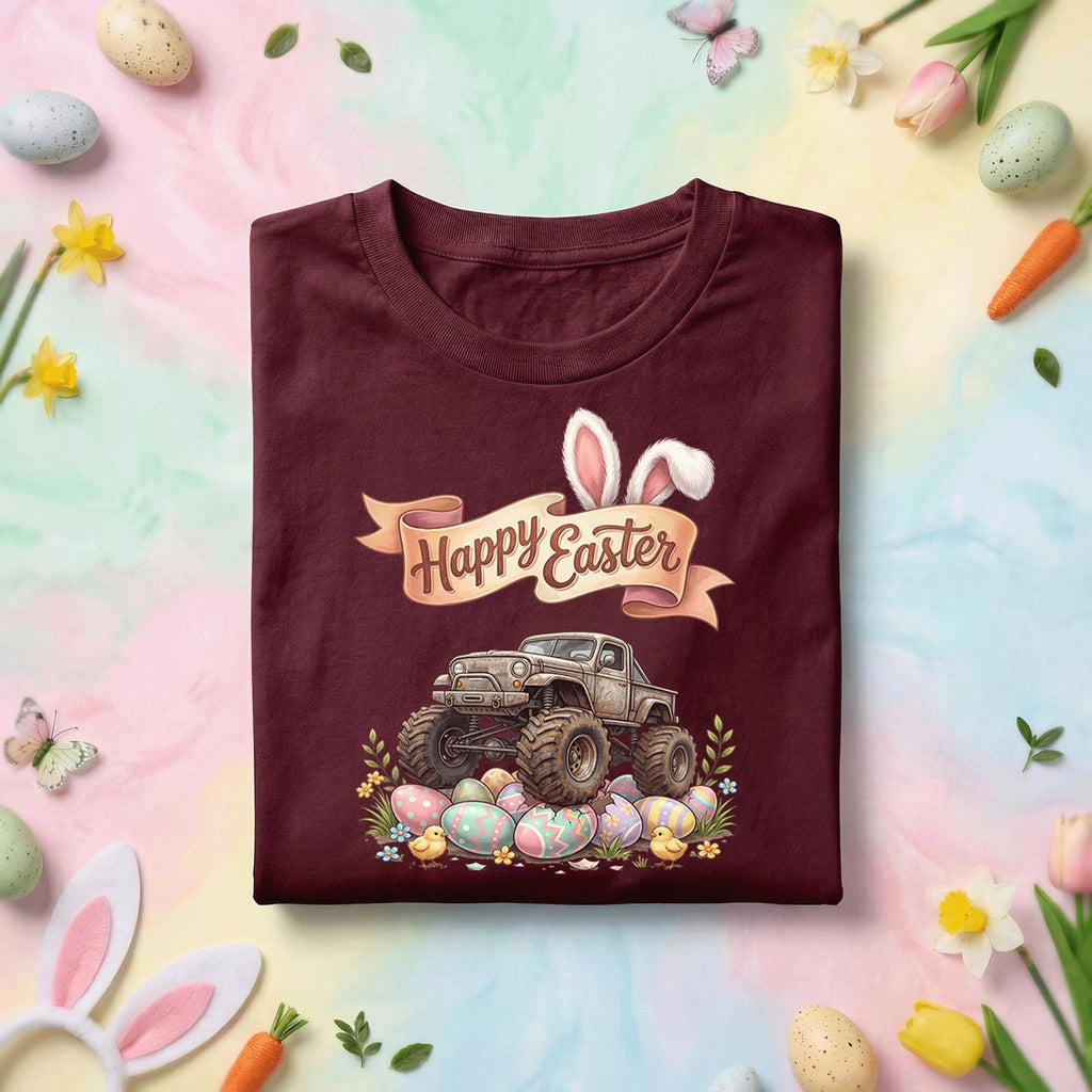 Funny Easter Monster Truck Shirt, Happy Easter Bunny Ears Truck Tee, Kids Easter Egg Hunt Truck Shirt, Off Road Easter Gift