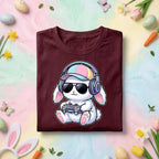 Cute Gamer Bunny Shirt, Funny Gaming Bunny With Headphones Tee, Kawaii Gamer Rabbit Graphic Shirt, Video Game Lover Gift