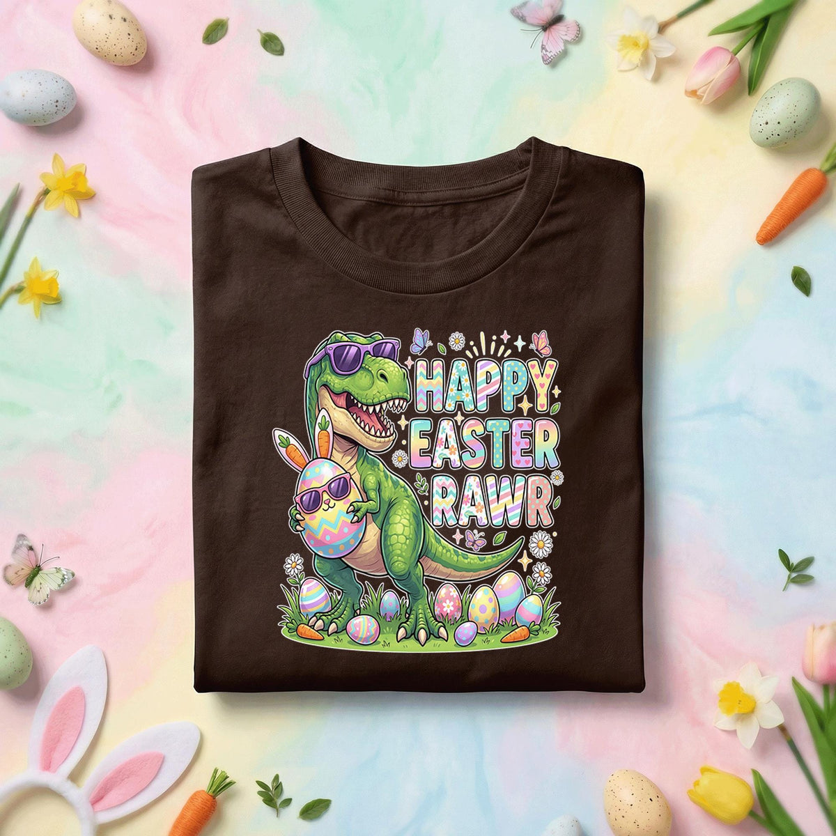 Happy Easter Rawr Dinosaur Shirt, Funny T Rex Easter Egg Graphic Tee, Cute Dinosaur Easter Shirt for Kids, Easter Dino Gift
