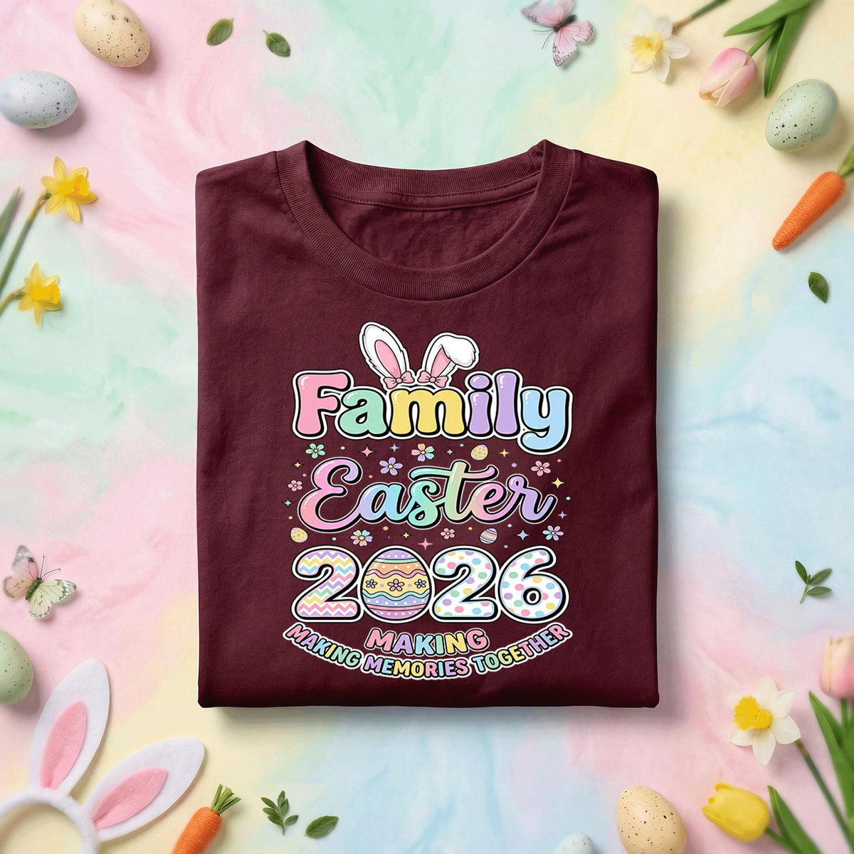 Family Easter 2026 Shirt Making Memories Together, Cute Bunny Ears Easter Family Matching Tee, Easter Celebration Shirt