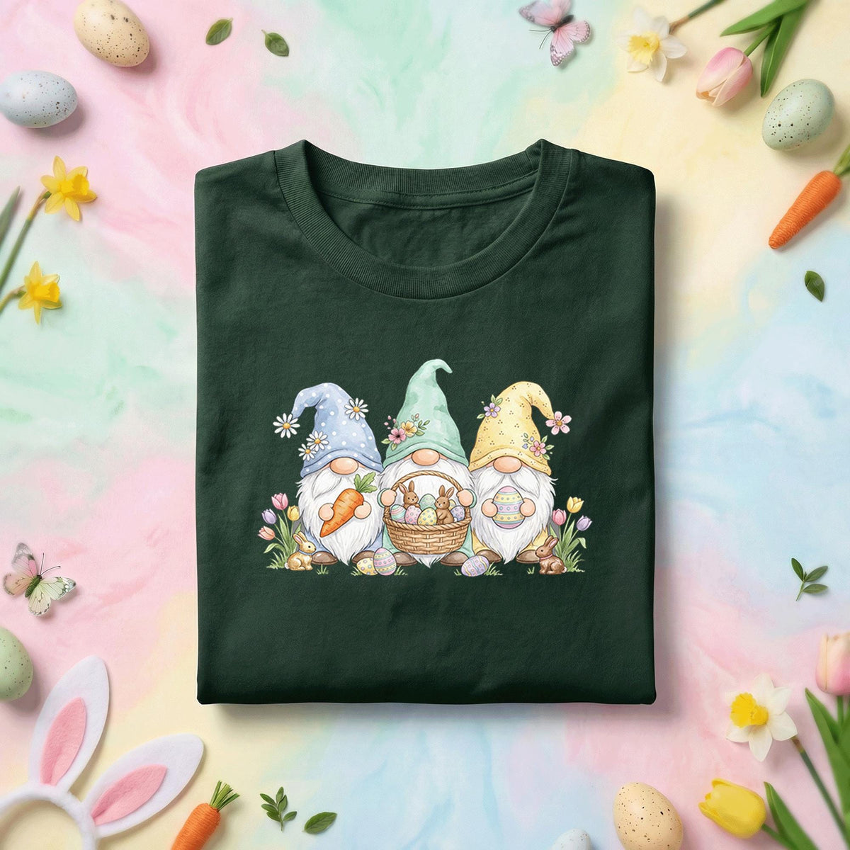 Cute Easter Gnome Shirt Bunny Gnome Easter Graphic Tee, Spring Gnome Easter Bunny Shirt, Easter Egg Hunt Gnome Gift
