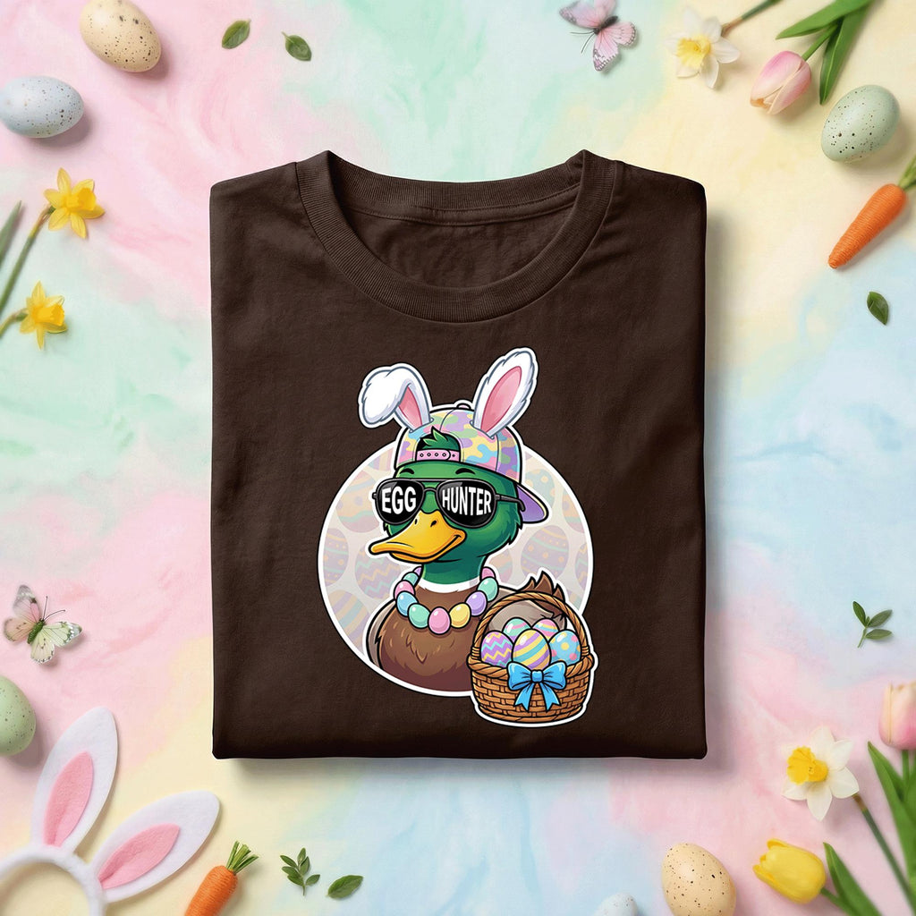 Funny Easter Duck Egg Hunter Shirt Bunny Ears Duck Graphic Tee, Easter Egg Hunt Duck Shirt, Cute Easter Duck Gift