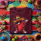 Cinco de Mayo Dabbing Chili Pepper Shirt, Funny Mexican Pepper Fiesta T Shirt, Cool Sombrero Pepper Tee, Taco Party Celebration Shirt