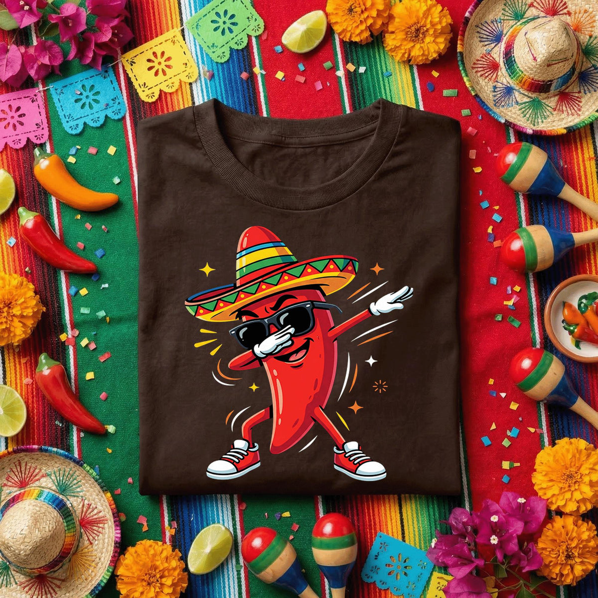 Cinco de Mayo Dabbing Chili Pepper Shirt, Funny Mexican Pepper Fiesta T Shirt