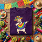 Cinco de Mayo Dabbing Llama Shirt, Funny Mexican Fiesta Llama T Shirt, Cute Sombrero Alpaca Tee, Colorful Poncho Party Shirt Gift