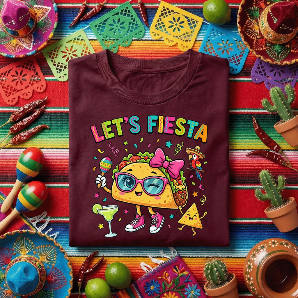 Lets Fiesta Cute Taco Girl Shirt, Funny Cinco de Mayo Taco T Shirt, Kawaii Mexican Fiesta Tee, Margarita Party Taco Lover Gift