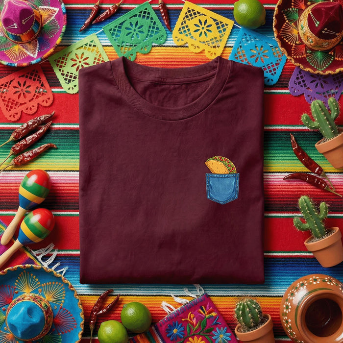 Taco Pocket Shirt Funny Taco Lover Tee, Minimal Taco In Pocket T Shirt