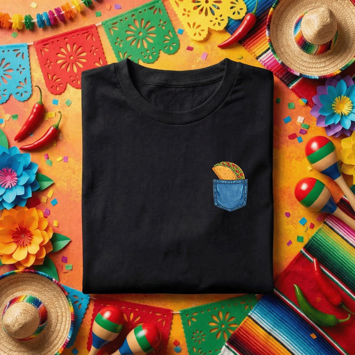 Taco Pocket Shirt Funny Taco Lover Tee, Minimal Taco In Pocket T Shirt, Cinco de Mayo Taco Shirt, Mexican Food Lover Gift Idea