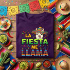 La Fiesta Me Llama Shirt Funny Llama Cinco de Mayo T Shirt, Cute Sombrero Llama Fiesta Party Tee Mexican Celebration Gift