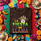 La Fiesta Me Llama Shirt Funny Llama Cinco de Mayo T Shirt, Cute Sombrero Llama Fiesta Party Tee Mexican Celebration Gift