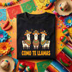Como Te Llamas Llama Shirt Funny Cinco de Mayo Llama T Shirt, Cute Sombrero Llama Fiesta Tee Mexican Party Gift