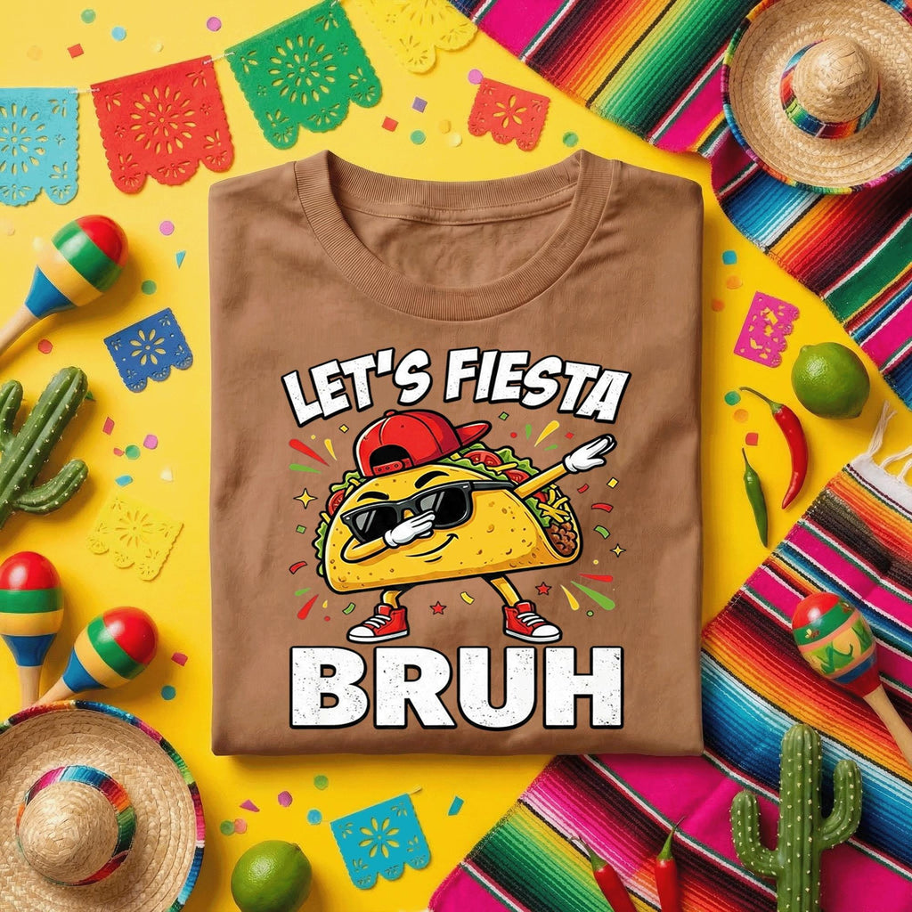 Let’s Fiesta Bruh Taco Shirt Funny Cinco de Mayo Taco T Shirt, Dabbing Taco Meme Tee, Fiesta Party Taco Lover Shirt
