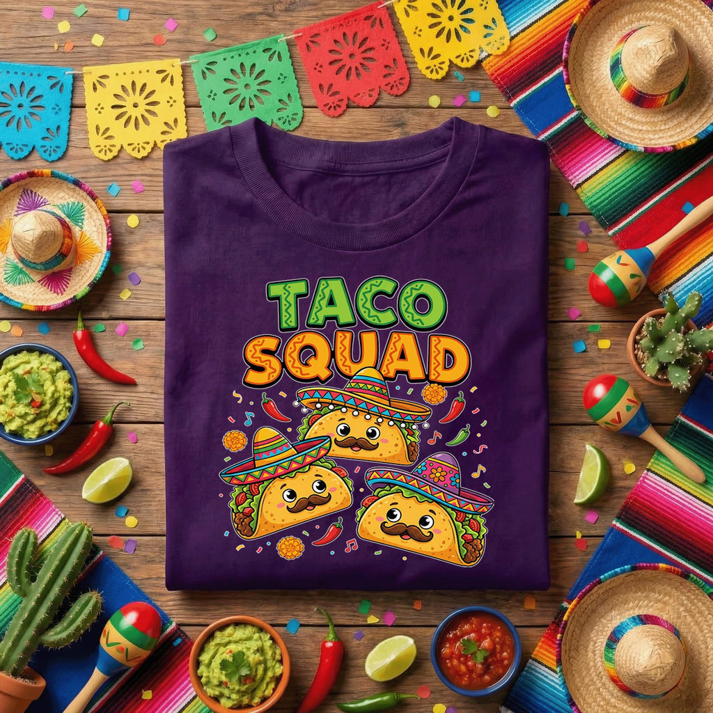Taco Squad Shirt Funny Taco Friends T Shirt, Cute Sombrero Taco Party Tee, Cinco de Mayo Taco Lover Shirt