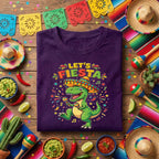 Let’s Fiesta Dinosaur Shirt Funny Cinco de Mayo T Rex T Shirt, Cute Fiesta Dino with Sombrero and Maracas Party Tee