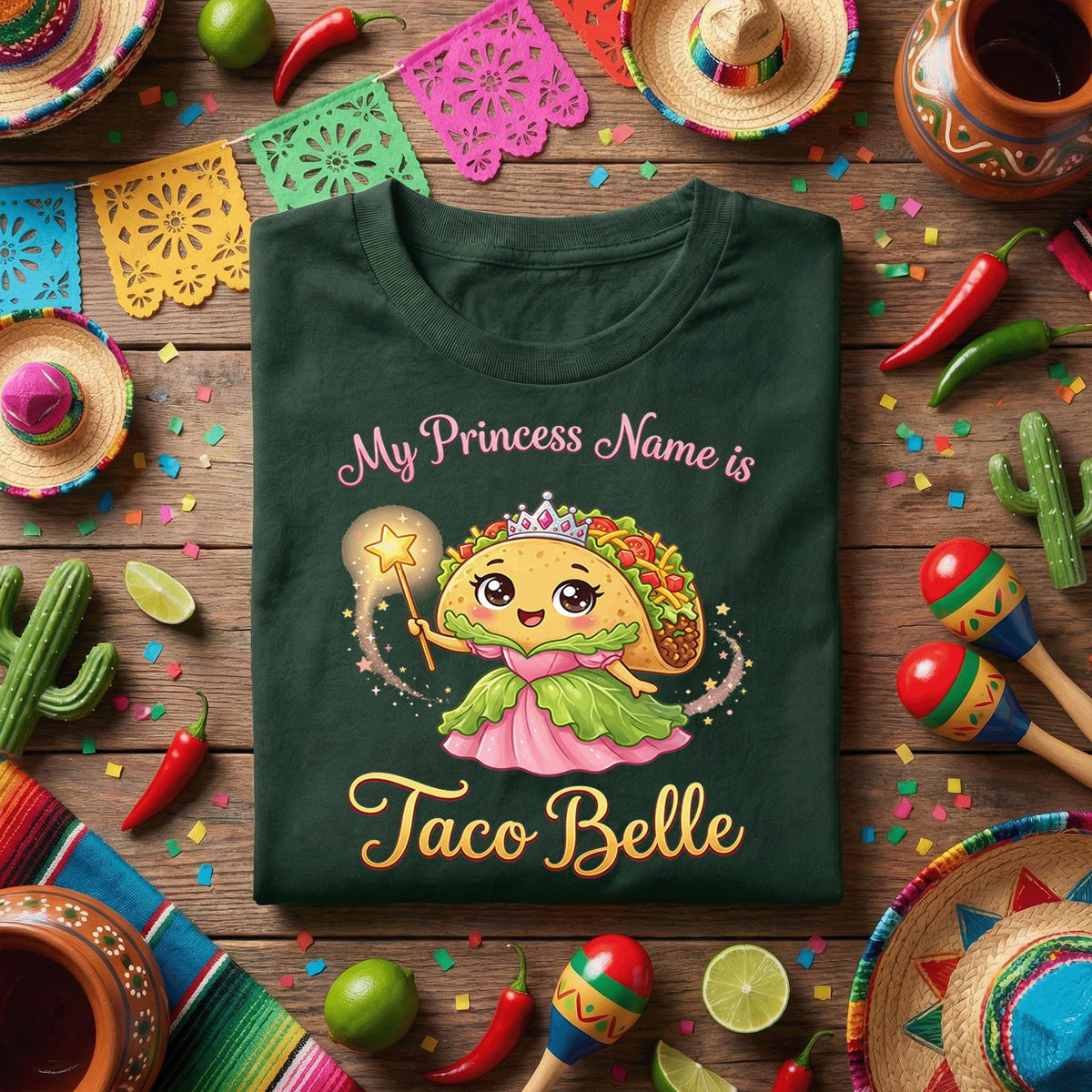 My Princess Name Is Taco Belle Shirt Funny Taco Princess T Shirt, Cute Taco Fairy Princess Tee, Taco Lover Gift