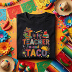 T Is for Teacher and Taco Shirt Funny Teacher Taco T Shirt, Cinco de Mayo Teacher Appreciation Tee, Taco Loving Teacher Gift
