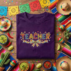 Teacher Fiesta Shirt Colorful Teacher Appreciation T Shirt, Cinco de Mayo Teacher Gift, Festive Classroom Teacher Tee