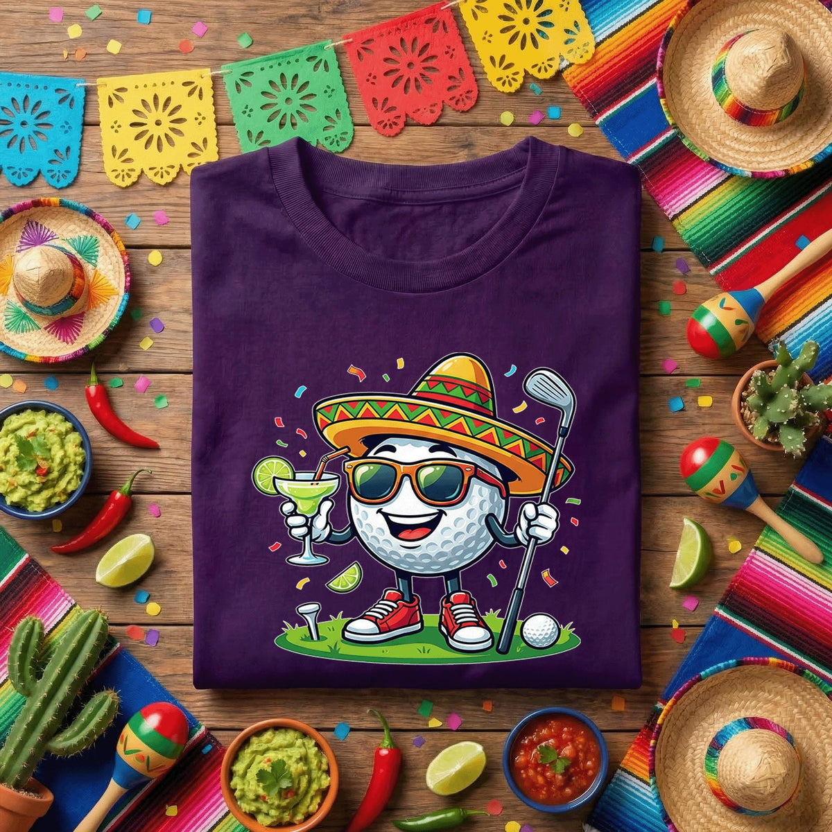 Cinco de Mayo Golf Shirt Funny Golf Margarita Tee, Golf Lover Fiesta Shirt, Mexican Party Golfing Gift, Golfer Celebration Tee