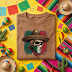 Mexican Skull Bandana Shirt Cinco De Mayo Sugar Skull Tee, Mexican Flag Skull Sombrero Shirt, Day of the Dead Fiesta Tee