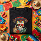 Sugar Skull Sombrero Shirt Cinco De Mayo Tequila Shirt, Day of the Dead Skull Tee