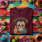 Sugar Skull Sombrero Shirt Cinco De Mayo Tequila Shirt, Day of the Dead Skull Tee, Mexican Fiesta Skull Shirt