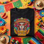 Cinco De Mayo Sugar Skull Woman Shirt Day of the Dead Lady Tee, Mexican Fiesta Sombrero Skull Shirt, Colorful Dia de los Muertos Tee