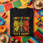 Cinco De Mayo Lets Fiesta Shirt Funny Mexican Fiesta Maracas Tee, Colorful Sombrero Party Shirt