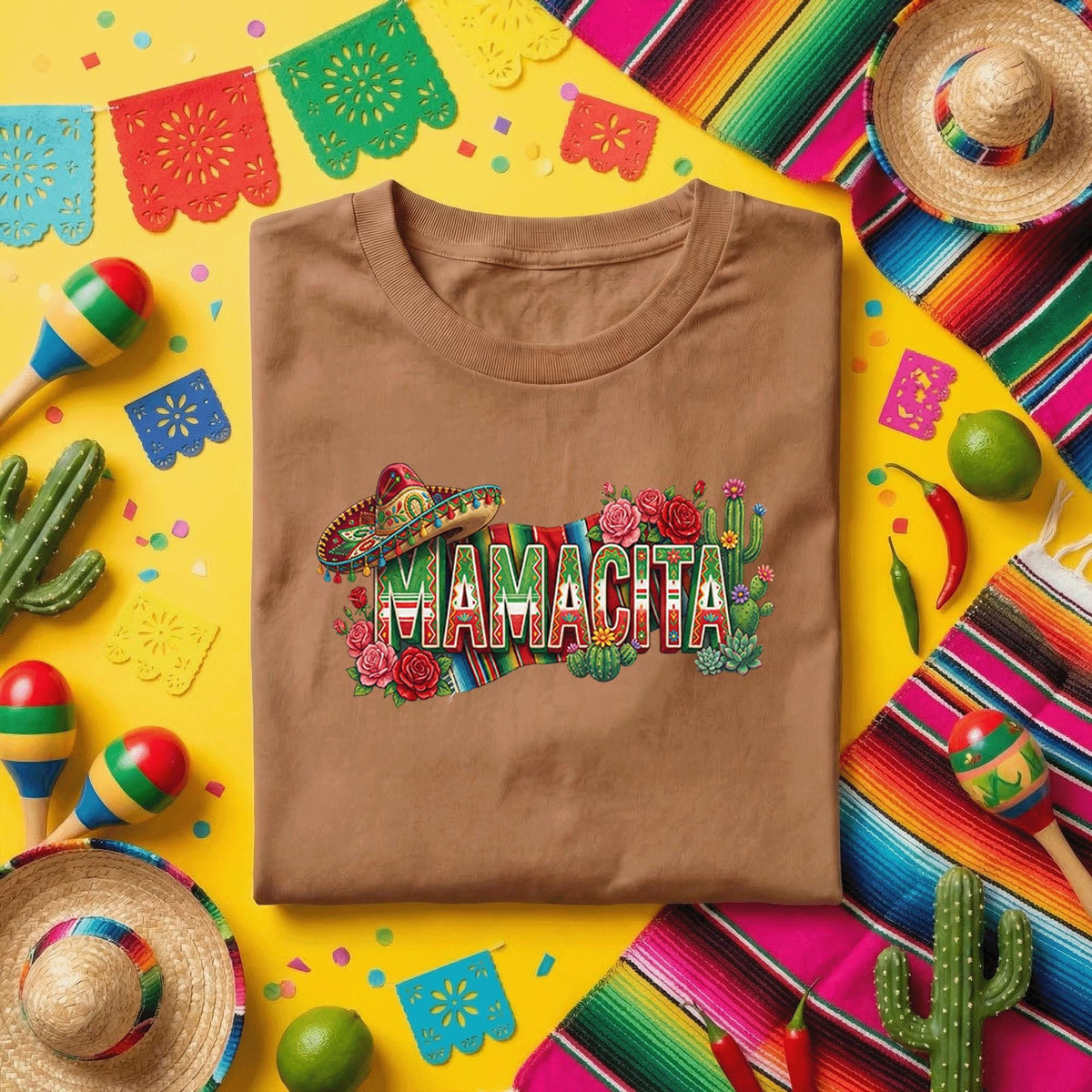 Mamachita Cinco De Mayo Shirt Funny Mexican Fiesta Mom Tee, Sombrero Cactus Floral Fiesta Shirt, Mexican Party Tee