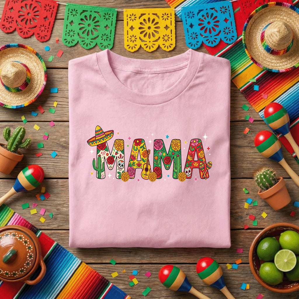 Mama Cinco De Mayo Shirt Mexican Fiesta Mama Tee, Floral Sugar Skull Cactus Mama Shirt, Cute Mexican Fiesta Mom Tee