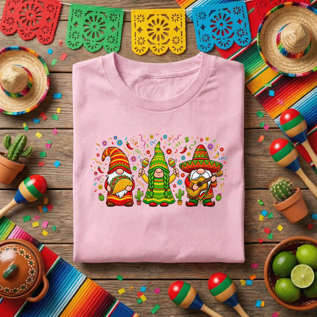 Cinco De Mayo Gnome Trio Shirt Funny Fiesta Gnomes Tee, Mexican Taco Guitar Maracas Gnome Shirt, Cute Cinco De Mayo Party Tee