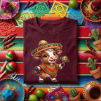 Cinco De Mayo Baby Cow Shirt Cute Fiesta Cow Sombrero Tee, Funny Mexican Fiesta Calf With Maracas Shirt, Adorable Cinco De Mayo Party Tee