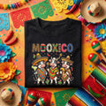 MooXico Cinco De Mayo Cow Shirt Funny Fiesta Cow Trio Tee, Mexican Sombrero Cow Taco Margarita Party Shirt