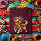 Cinco De Mayo Golden Retriever Shirt Funny Fiesta Dog Tee, Cute Sombrero Dog With Mexican Poncho Shirt, Dog Lover Cinco De Mayo Party Tee