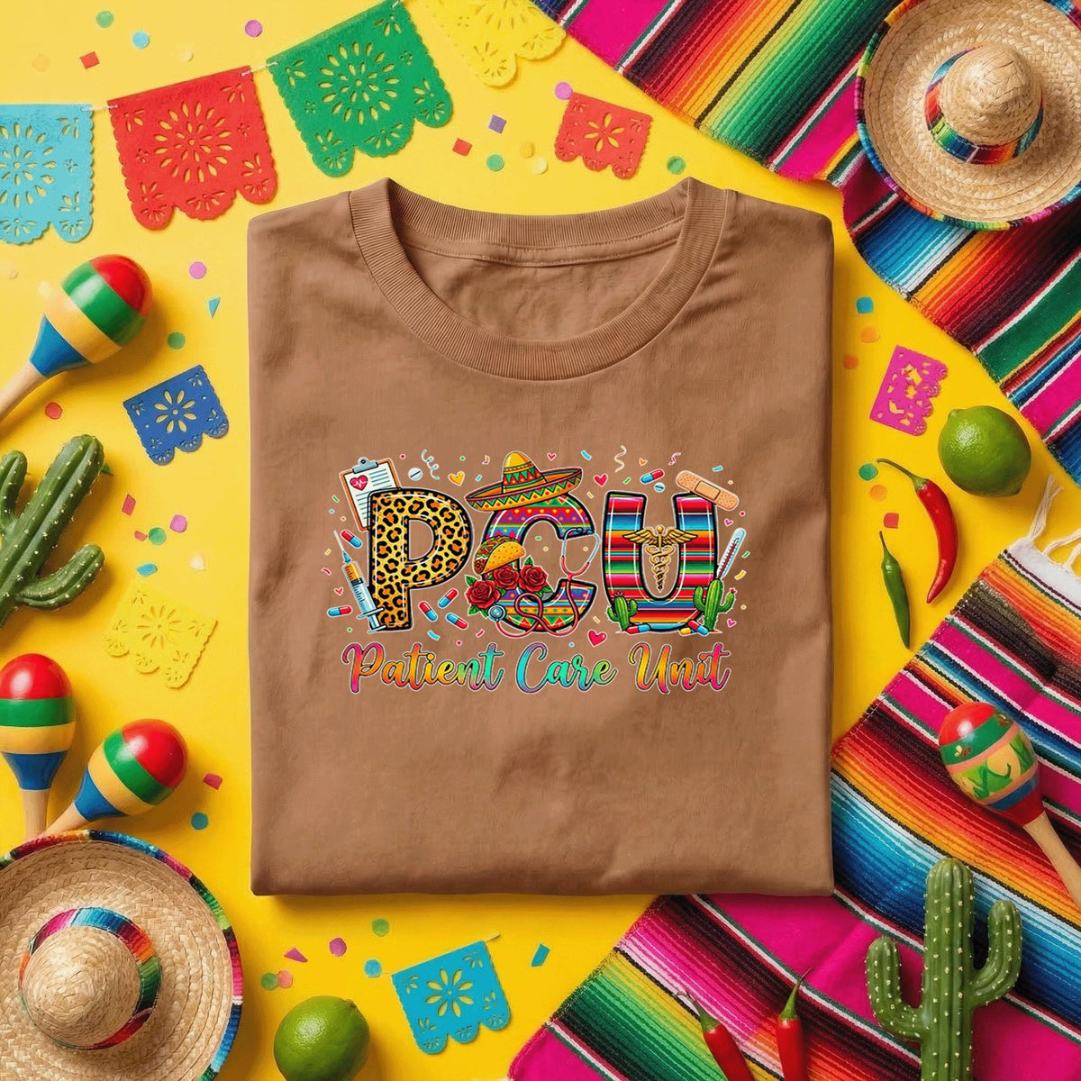PCU Nurse Cinco De Mayo Shirt Patient Care Unit Nurse Fiesta Tee, Funny PCU Nurse Appreciation Shirt, Mexican Medical Nurse Party Tee