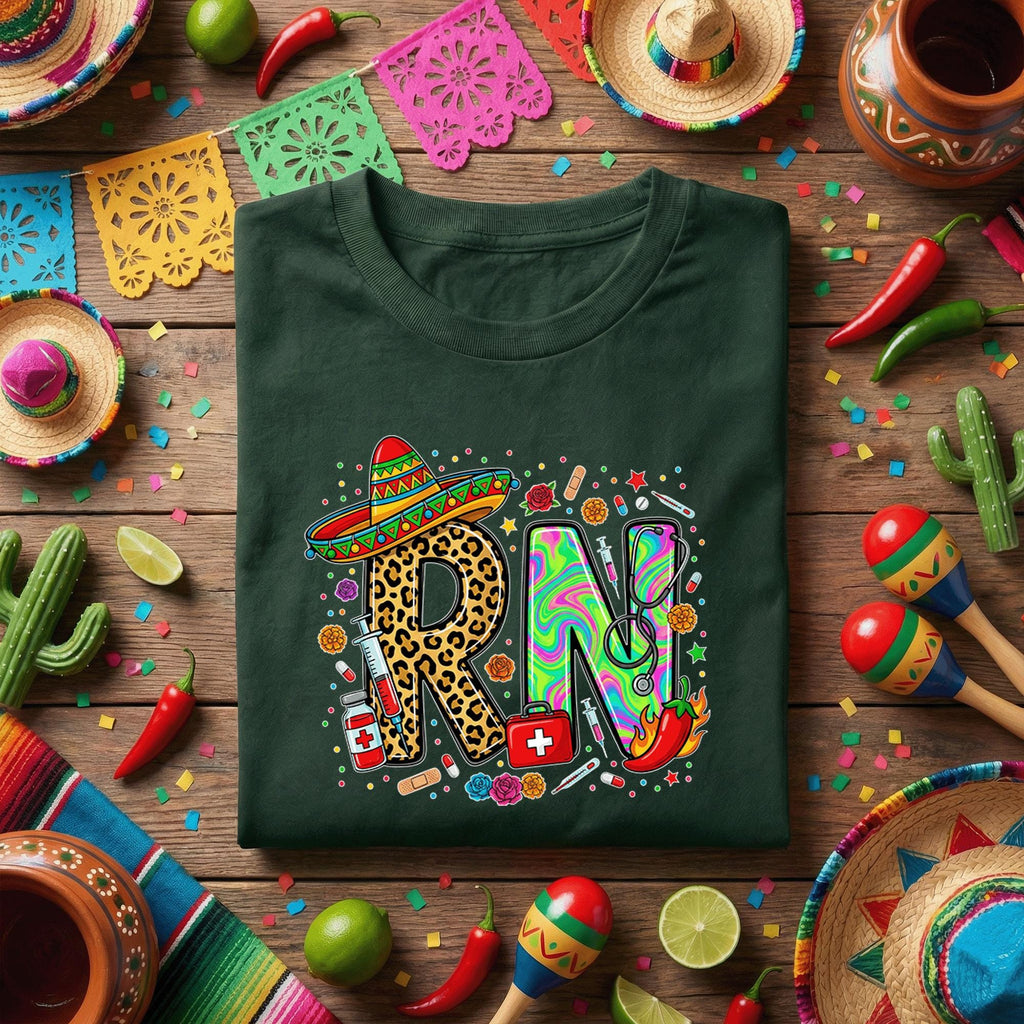 RN Nurse Cinco De Mayo Shirt Funny Registered Nurse Fiesta Tee, Mexican Medical Nurse Shirt, Healthcare Worker Celebration Shirt