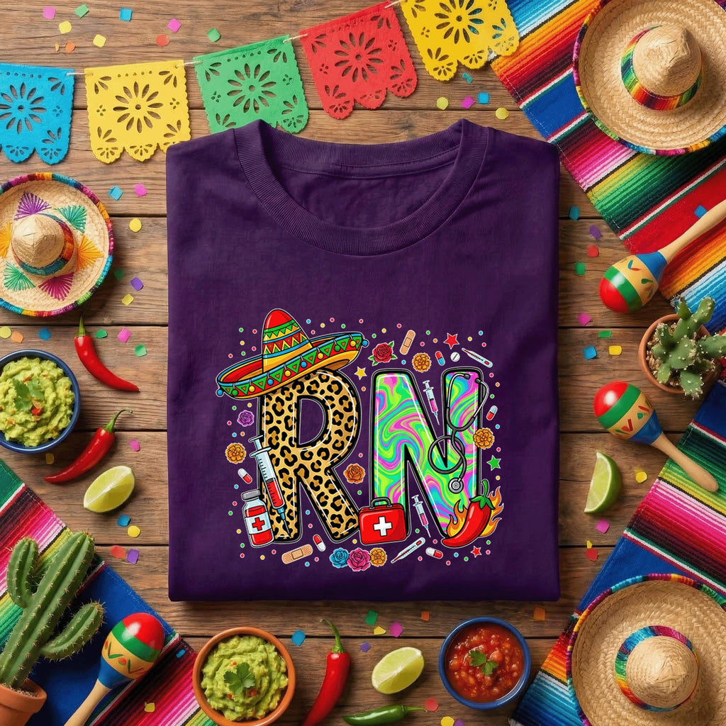 RN Nurse Cinco De Mayo Shirt Funny Registered Nurse Fiesta Tee, Mexican Medical Nurse Shirt, Healthcare Worker Celebration Shirt