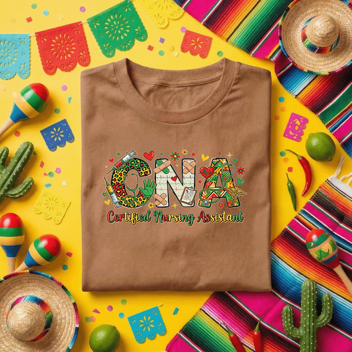 CNA Certified Nursing Assistant Cinco De Mayo Shirt Funny CNA Nurse Fiesta Tee, Healthcare Worker Mexican Celebration Shirt