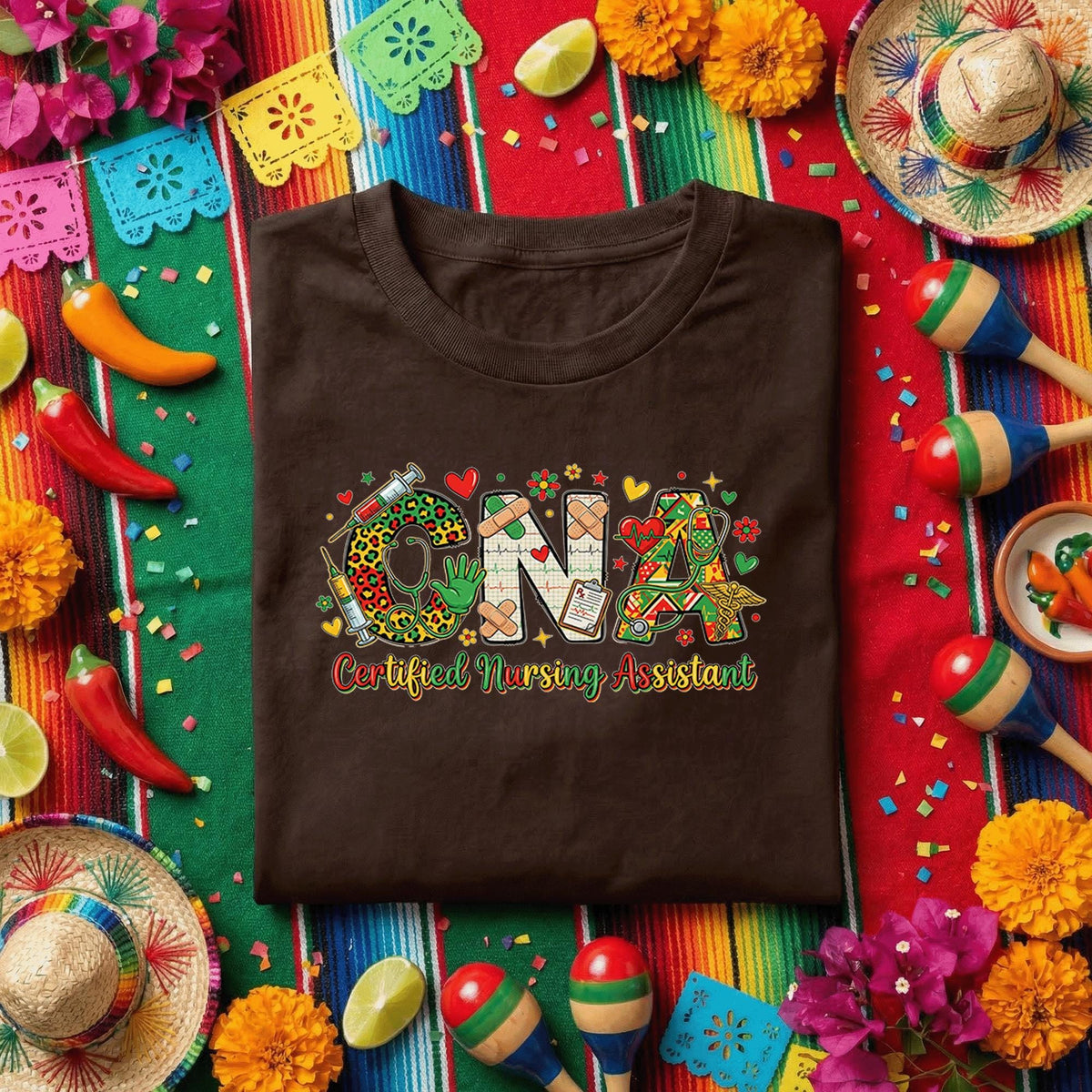 CNA Certified Nursing Assistant Cinco De Mayo Shirt Funny CNA Nurse Fiesta Tee, Healthcare Worker Mexican Celebration Shirt