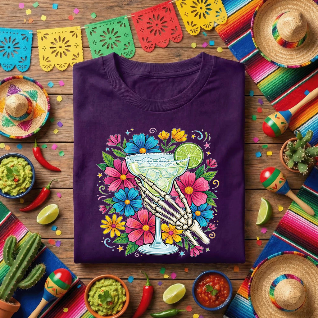 Cinco De Mayo Margarita Skeleton Hand Shirt Funny Fiesta Margarita Lover Tee, Mexican Party Shirt Day Of The Dead Margarita