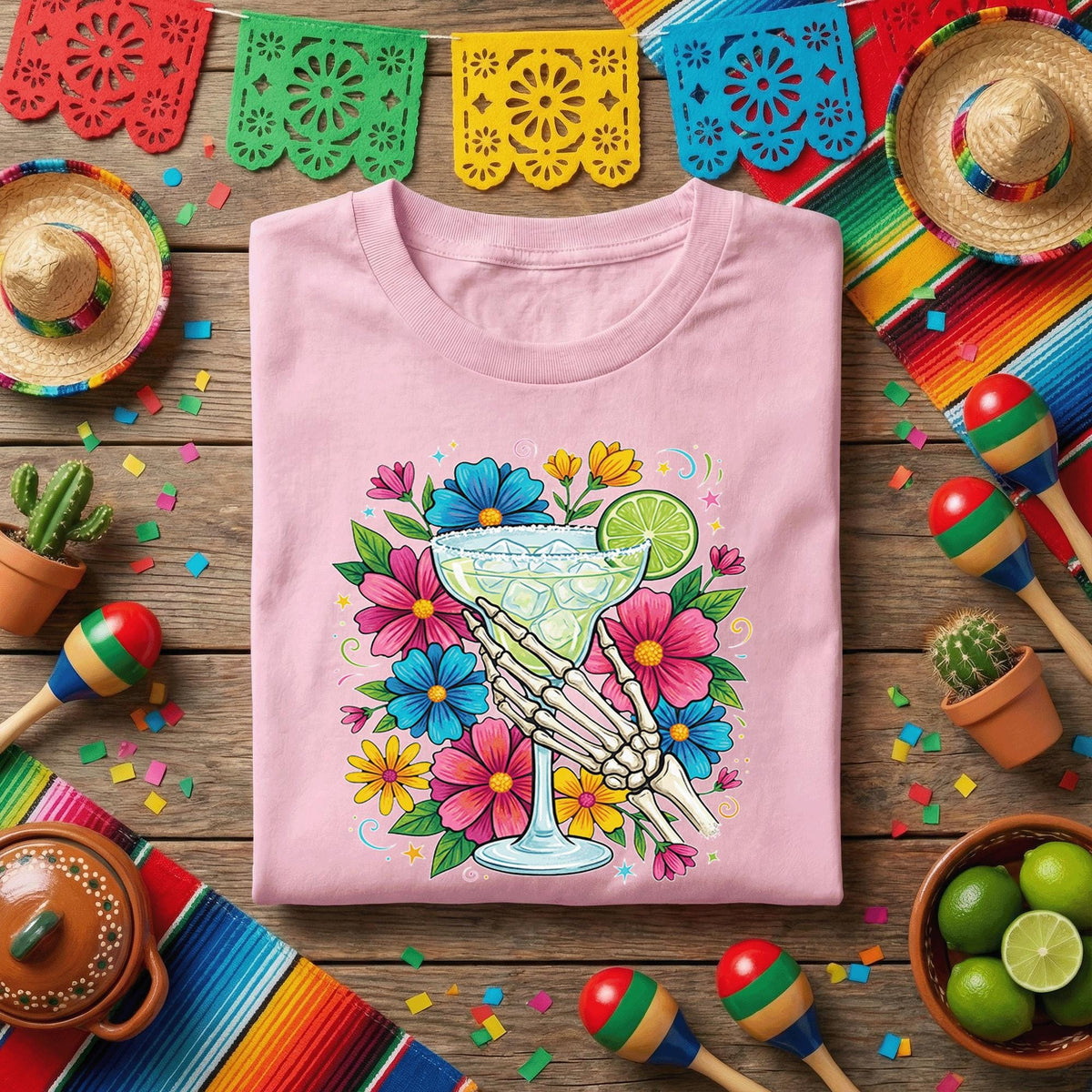 Cinco De Mayo Margarita Skeleton Hand Shirt Funny Fiesta Margarita Lover Tee, Mexican Party Shirt Day Of The Dead Margarita