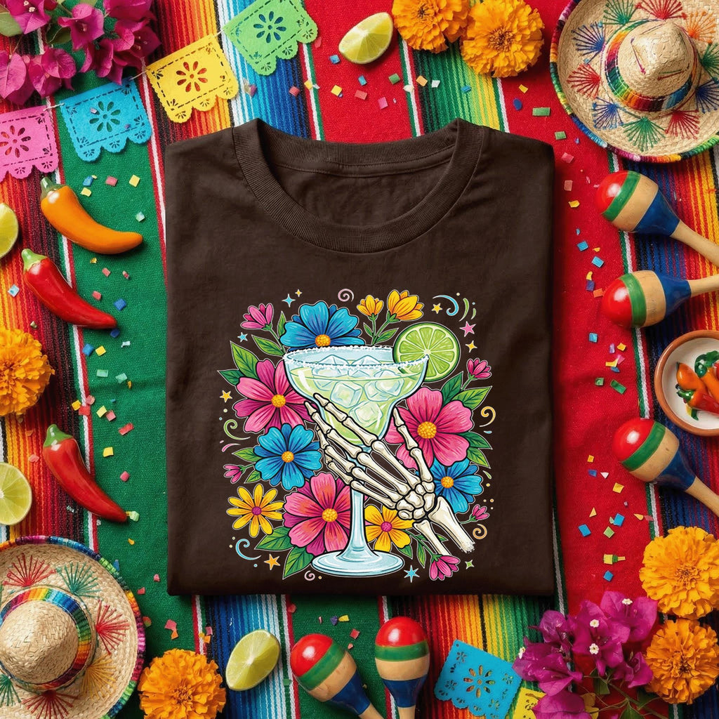 Cinco De Mayo Margarita Skeleton Hand Shirt Funny Fiesta Margarita Lover Tee, Mexican Party Shirt Day Of The Dead Mar...