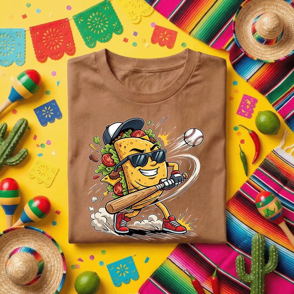 Funny Taco Baseball Shirt Taco Baseball Player Tee Cinco De Mayo Taco Lover Shirt Baseball Fan Mexican Fiesta Tee