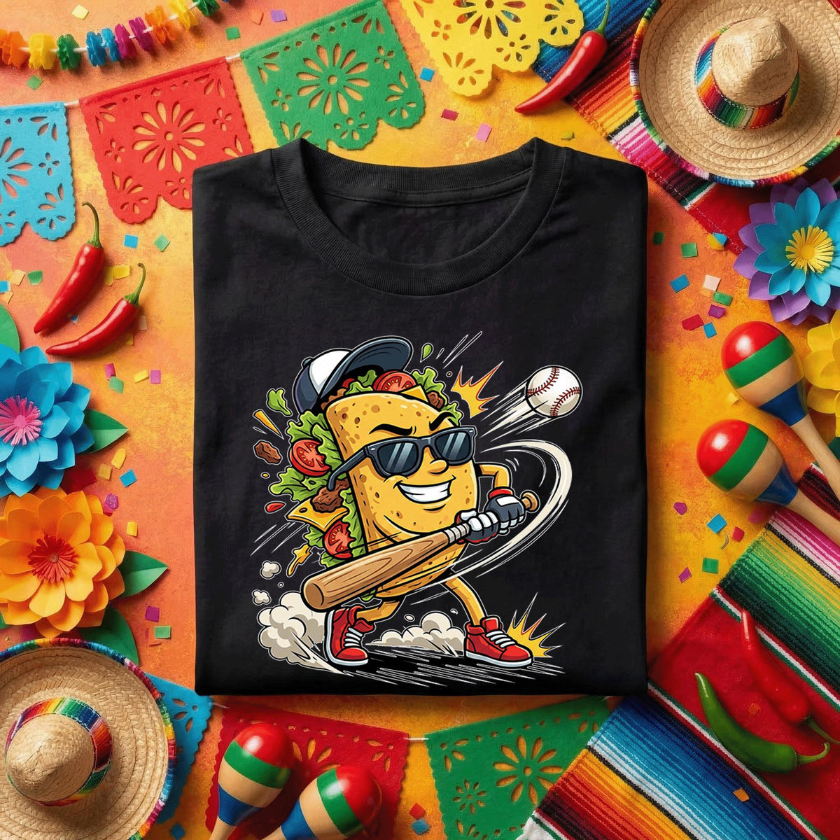 Funny Taco Baseball Shirt Taco Baseball Player Tee Cinco De Mayo Taco Lover Shirt Baseball Fan Mexican Fiesta Tee