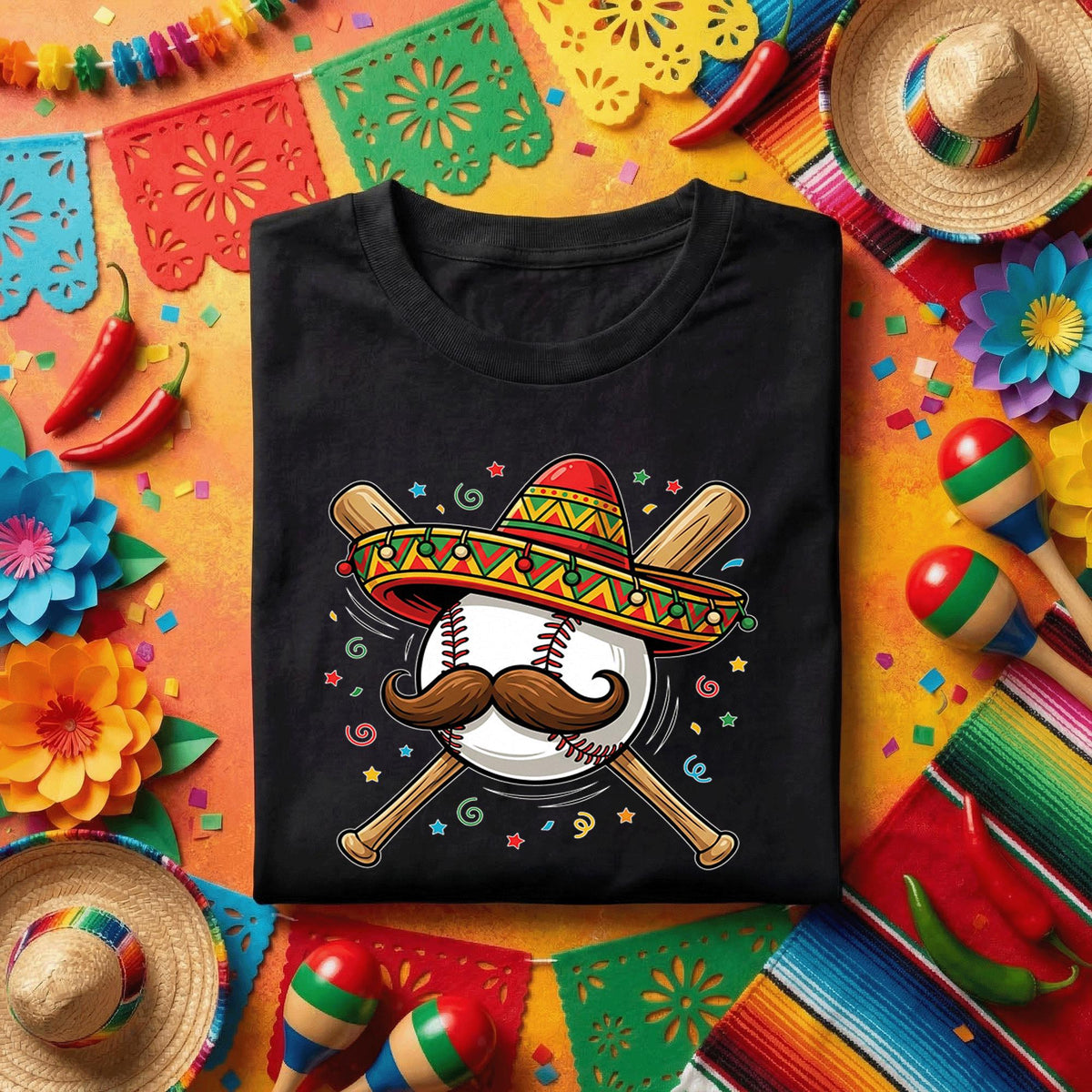 Cinco De Mayo Baseball Shirt Funny Sombrero Baseball Tee Mexican Fiesta Baseball Fan Shirt Baseball Player Party Tee