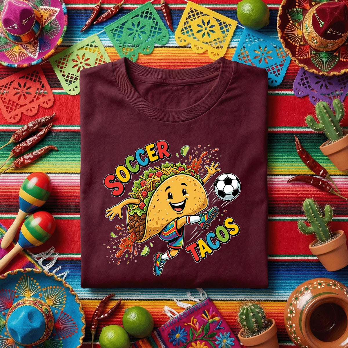 Soccer Tacos Cinco De Mayo Shirt Funny Taco Soccer Player Tee Mexican Fiesta Soccer Shirt Kids Soccer Fan Gift Taco Lover Tee